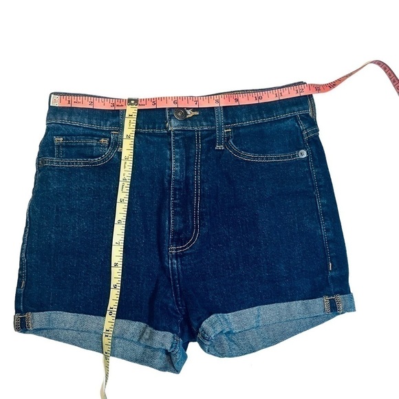 Abercrombie & Fitch Jean shorts rolled hem high rise blue denim W24 - Picture 12 of 13
